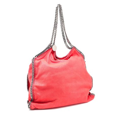 Vendita Stella mccartney falabella big catene in eco pelle vegan colore  aragosta, argento in offerta online